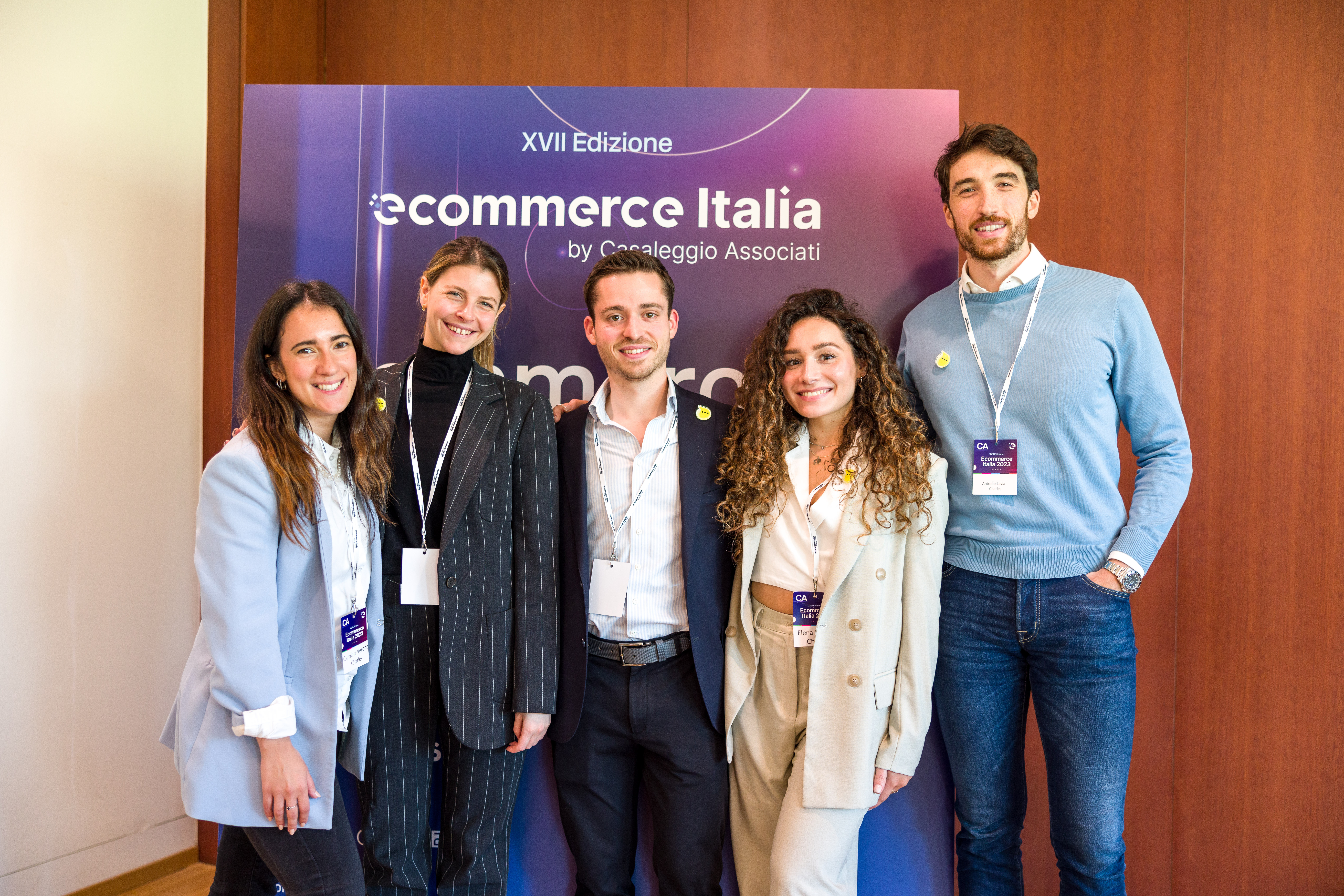 charles Italian team talking WhatsApp marketing at Ecommerce Italia