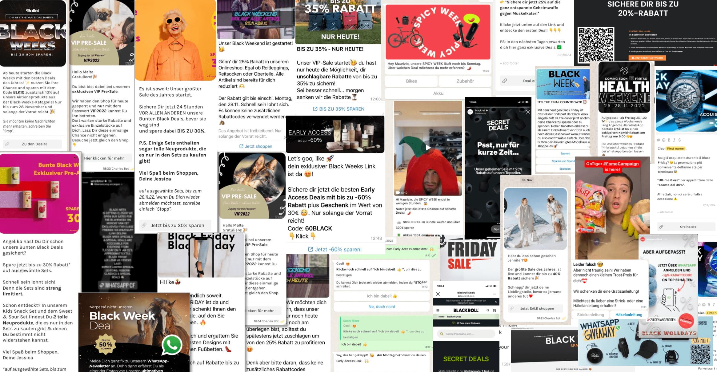 Black Friday WhatsApp strategy message collage