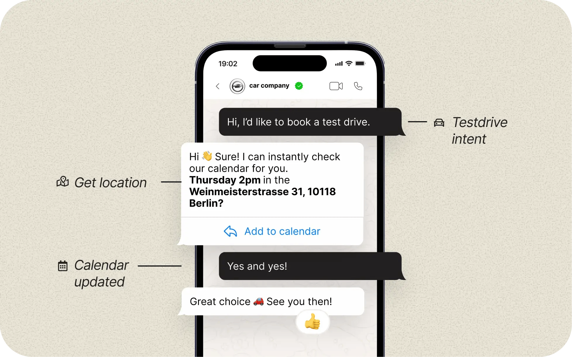 AI Booking agent for test drives & service