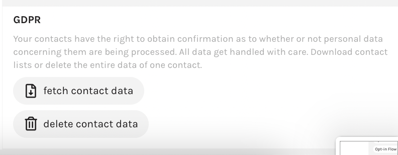 GDPR data callup feature, charles
