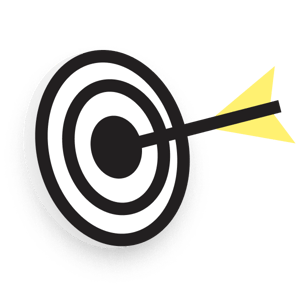 L' icona di un obiettivo centrato da una freccia.