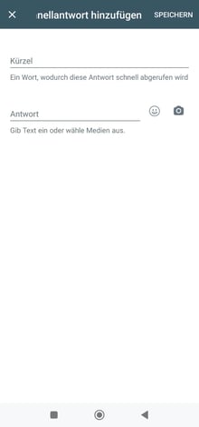 Schnellantwort hinzufügen WhatsApp Business