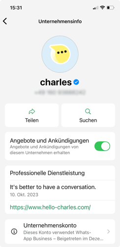 Unternehmensaccount-WhatsApp