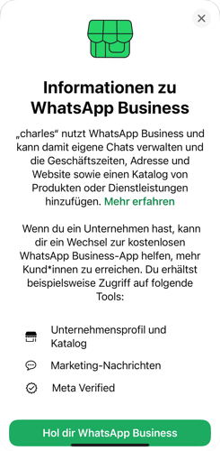Unternehmensaccount-WhatsApp