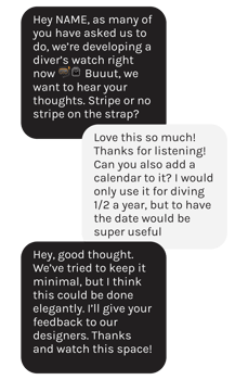 Una chat whatsapp tra il supporto clienti di uno store ed un cliente.