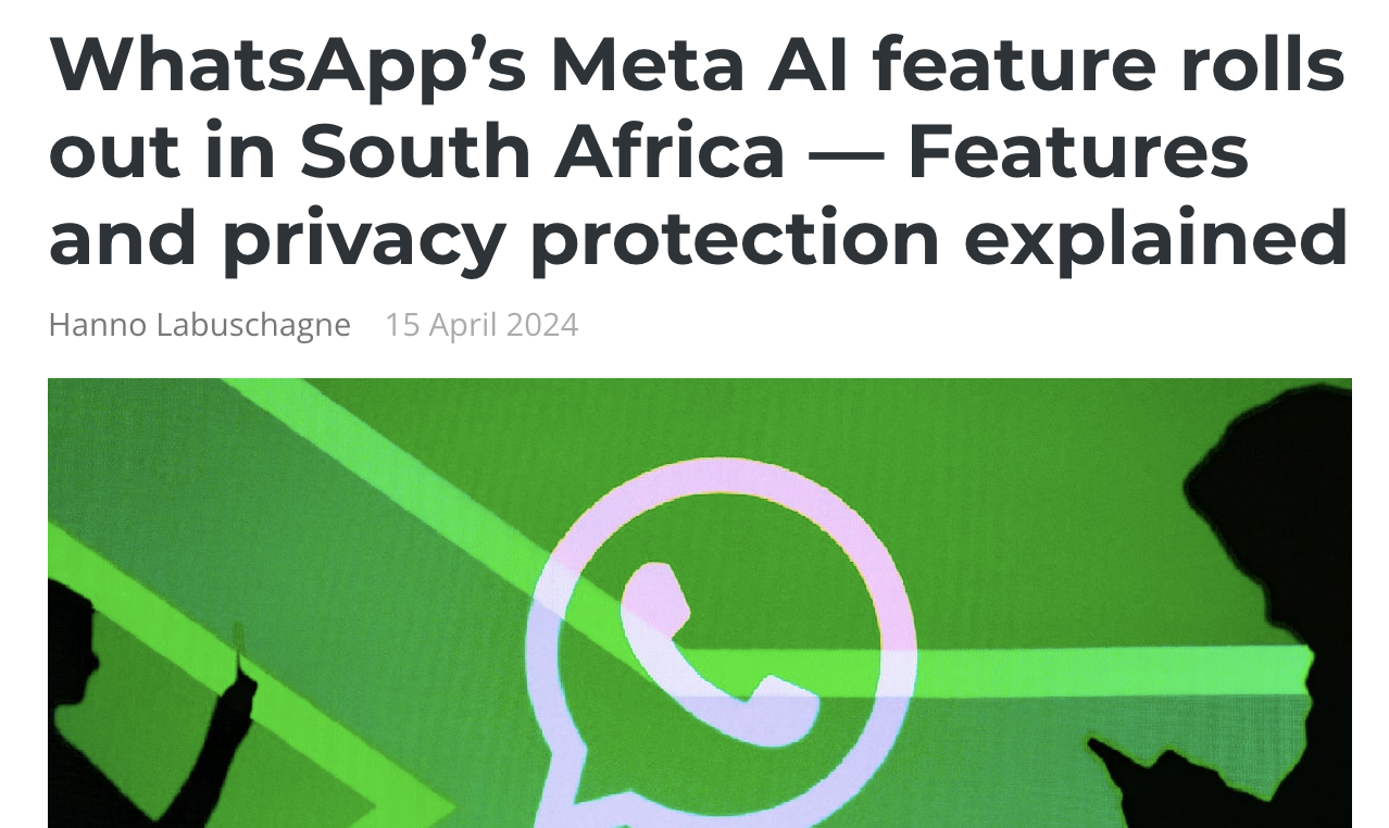 WhatsApp AI news in South Africa