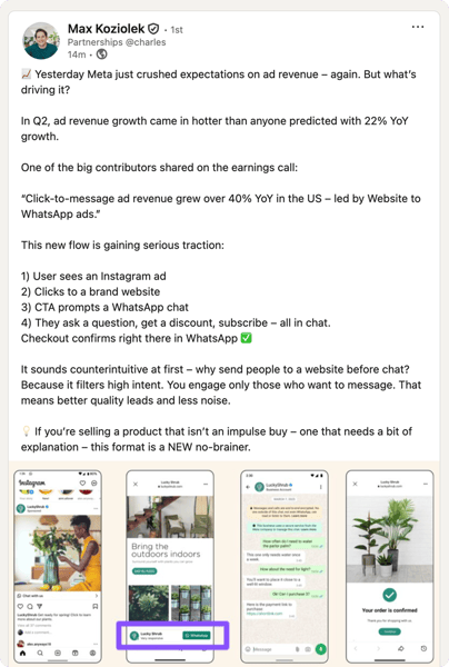 click to whatsapp ads comment