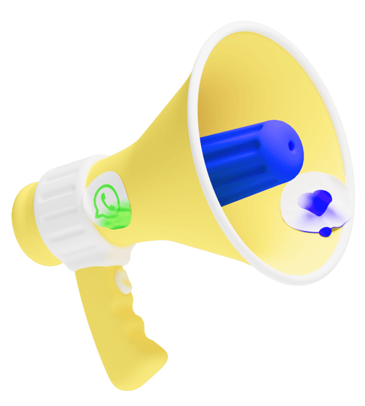 Colorful stylized megaphone with blue inside and abstract details.