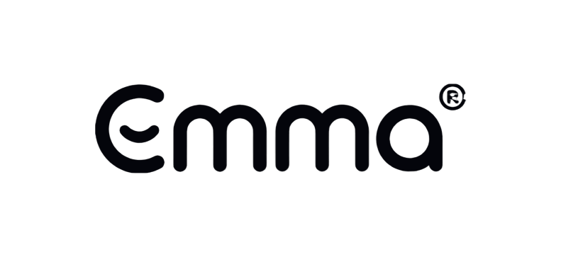 Emma logo with black stylized text.