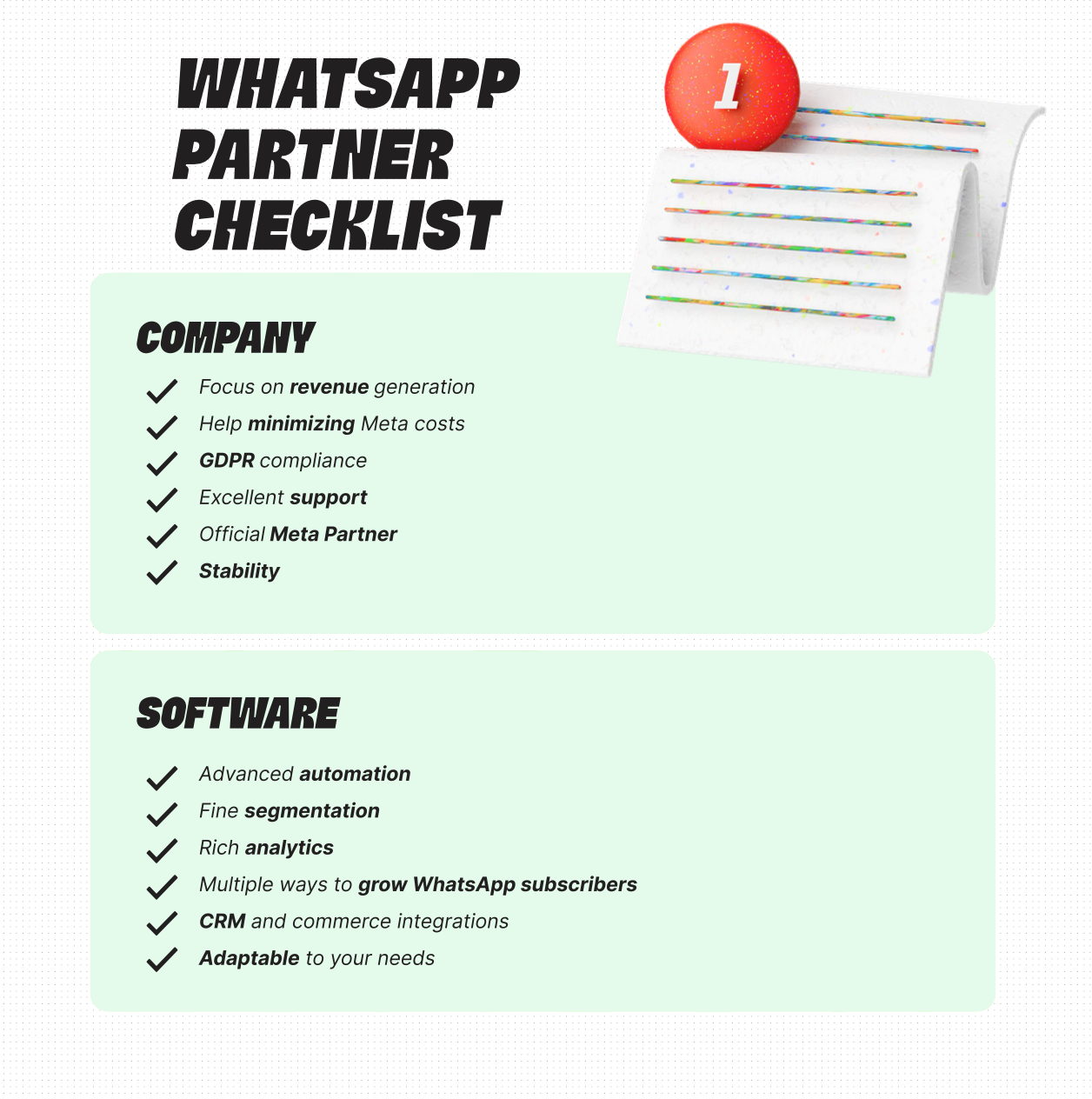 WhatsApp partner checklist - charles