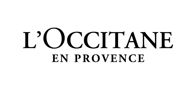 Logo de L'Occitane en Provence con elegante testo nero.
