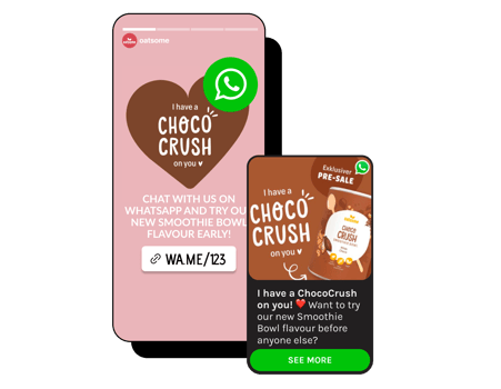 oatsome Choco Crush launch on Instagram and WhatsApp