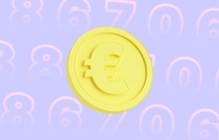 WhatsApp Business API pricing article, euro coin on numbers background, charles