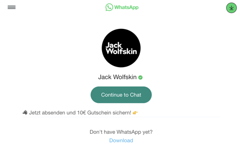 wa.me link Jack Wolfskin x charles WhatsApp marketing