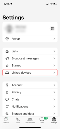 whatsapp app linked devices