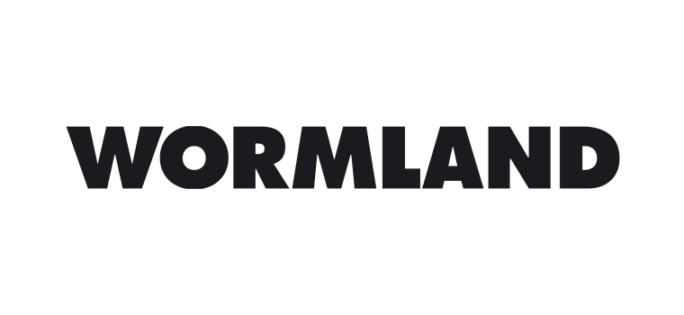 Wormland logo in bold black text.